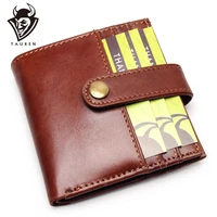 first layer cowhide multi function wallet 12 solts card purse small leather unisex brand female