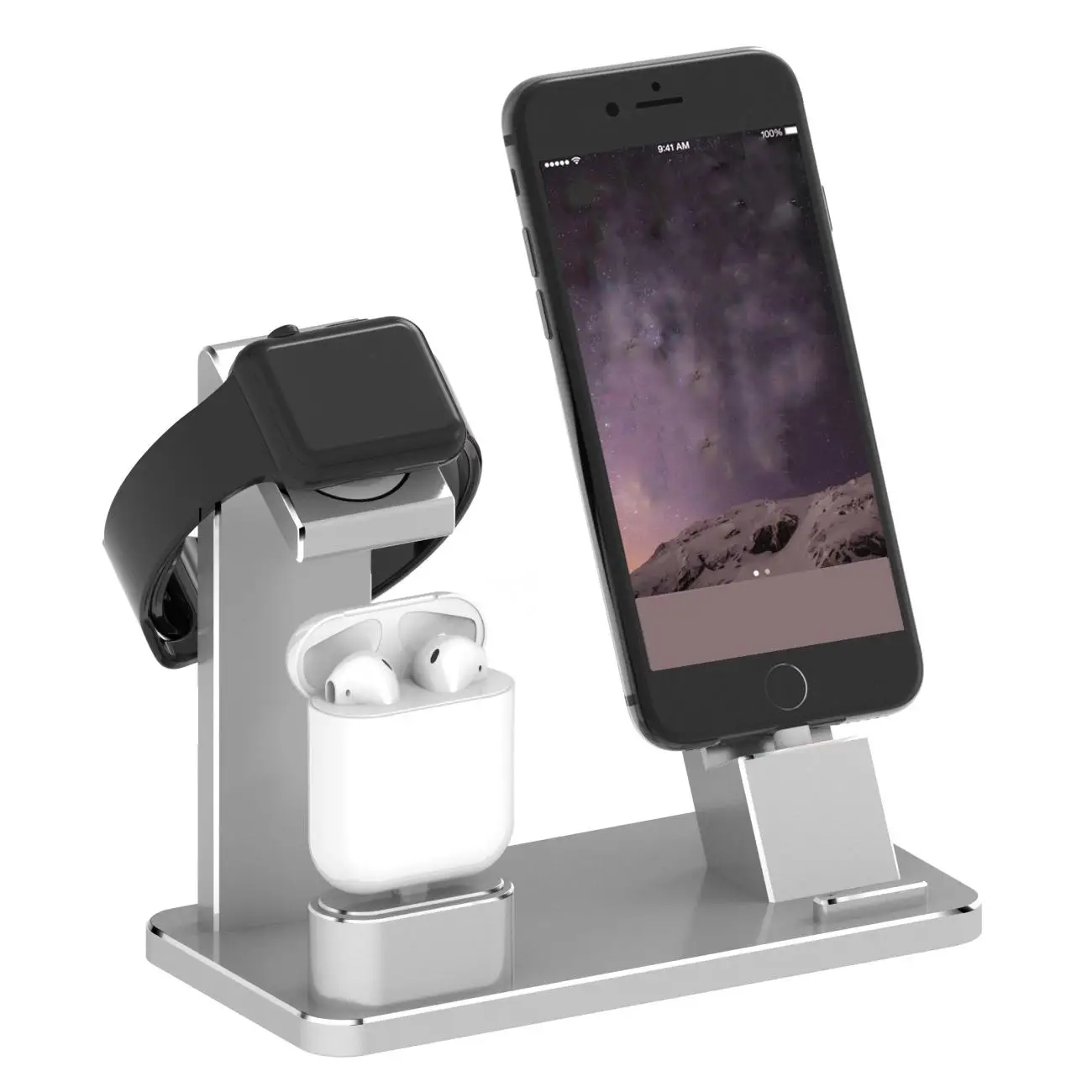 Металлическое Зарядное устройство Док станция держатель для iPhone Airpods Apple Watch