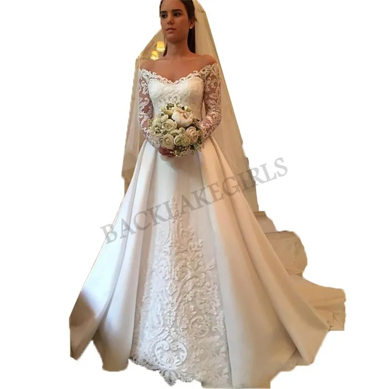 Vestidos De Novia роскошное кружевное платье трапециевидной формы свадебные 2019 Большие
