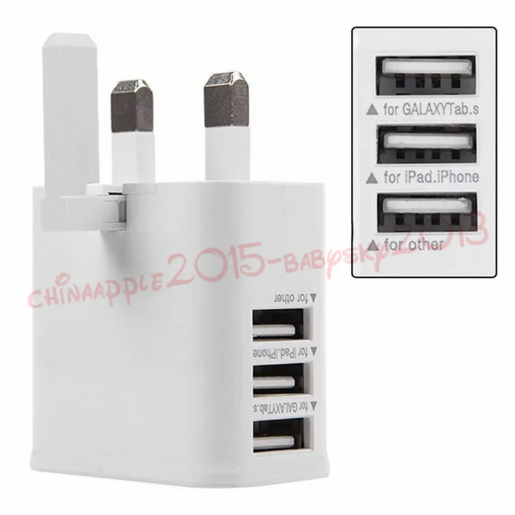 Redbearlin 3 порта USB 5V 3A с евровилкой зарядное устройство для Samsung Galaxy Tab Note 2 S4 S5 HTC LG Iphone