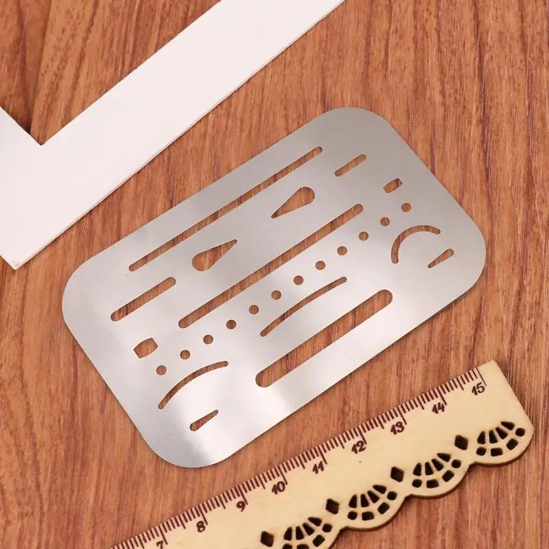 

ALLOYSEED Stainless Steel Erasing Shield Hollow Out Drawing Drafting Rulers Tool