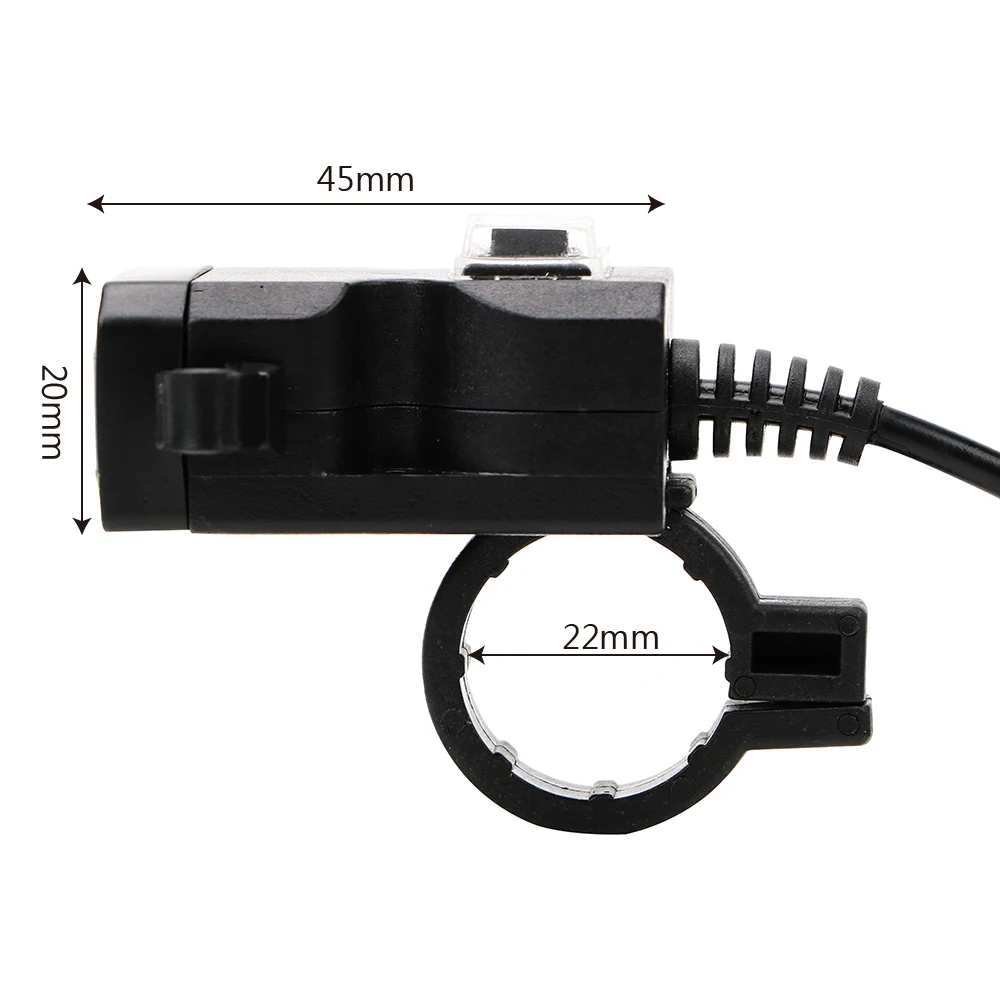 Двойной USB Порты и разъёмы 12V Водонепроницаемый мотоцикл руль Зарядное