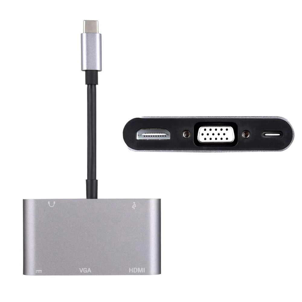 Usb-C Usb 3 1 Type C к Hdmi &amp Vga Usb3.0 Otg Женский аудио адаптер для ноутбука | Электроника