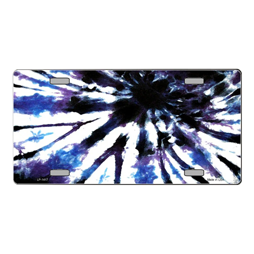 Фиолетовый | синий Tie Dye настраиваемый Vanity Новинка тег номерного знака знак|Миски