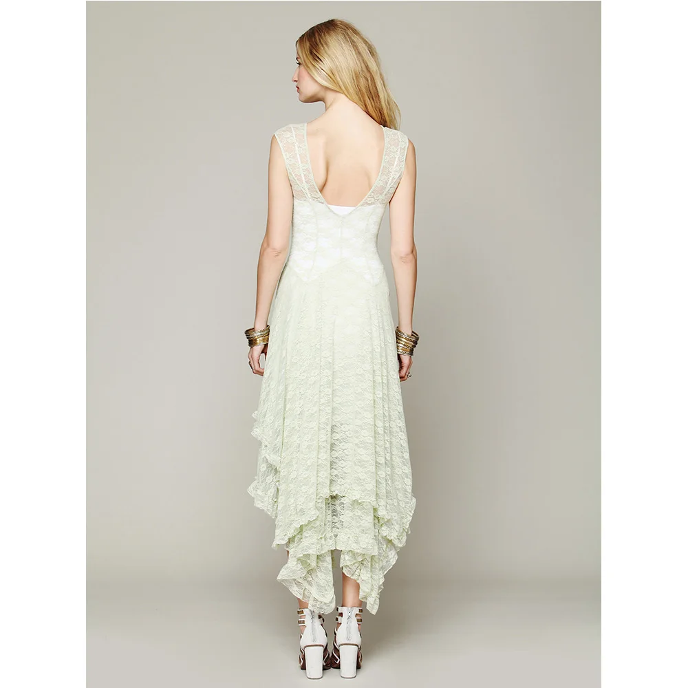 Wipalo 2019 Ladies Tiered Flared Asymmtrical Lace DressElegant Sleeveless Evening Party Dress Casual Solid Maxi Club Vestidos | Женская