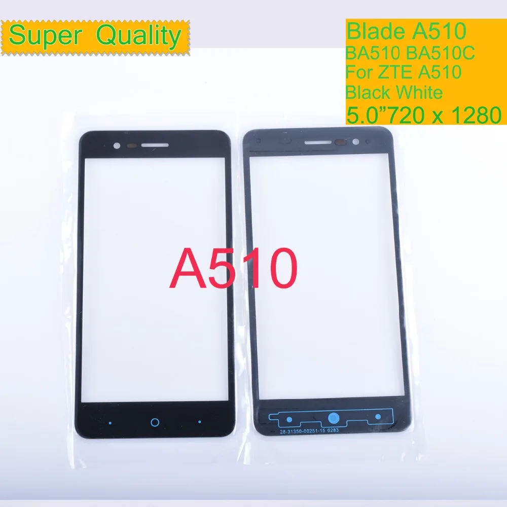 10 шт./партия для ZTE Blade A510 сенсорный экран BA510 BA510C Сенсорная панель Сенсорный объектив переднее внешнее стекло объектив A510 Замена