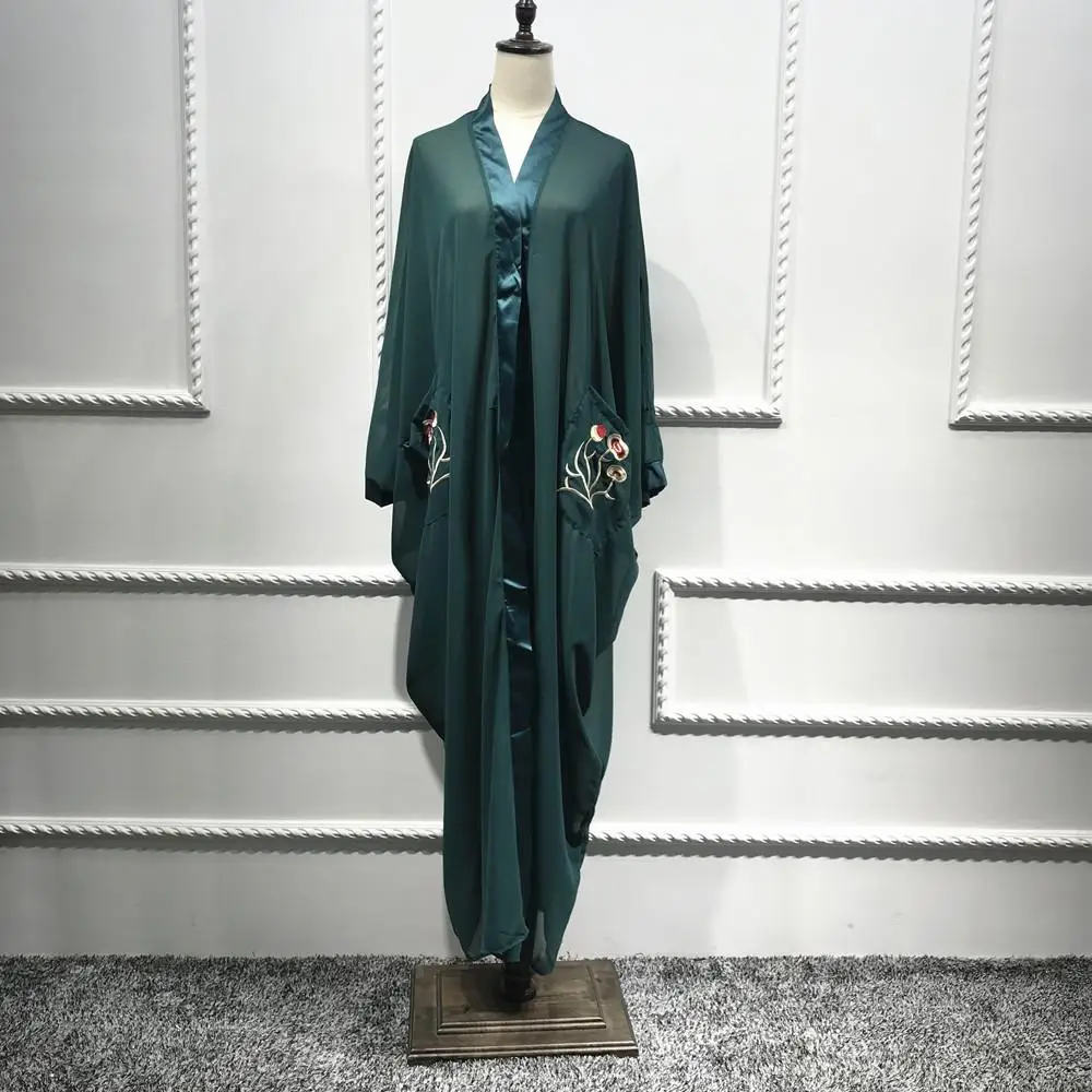 Женское длинное Кимоно размера плюс Mujer 2019 Abaya мусульманская женская шифоновая