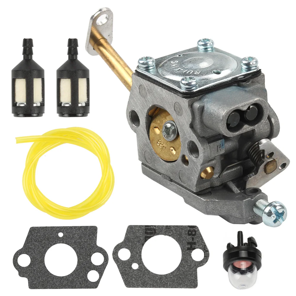 Homelite 33cc Chainsaw Carburetor Carb &amp Gaskets Primer Bulb For 300981002 UT-10532 UT-10926 Ryobi RY74003D Fuel Filter Line |