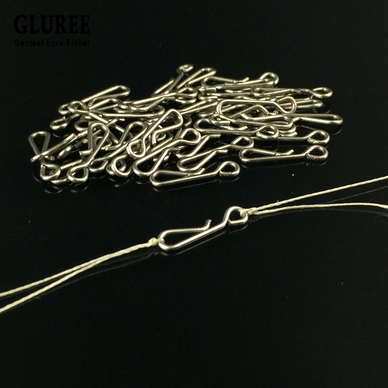 GLUREE 100 шт./лот из нержавеющей стали висячие оснастки рыболовные вертлюжные снасти