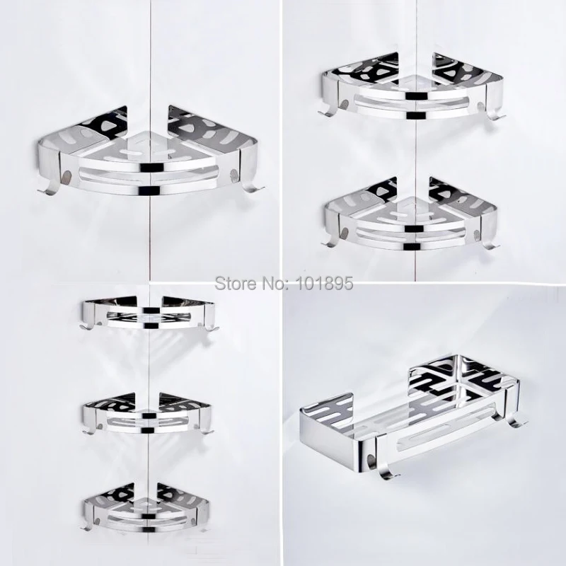 

304 Stainless Steel Corner and Square Bathroom Shelf