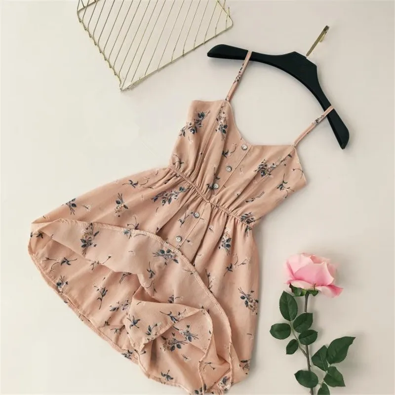 Летнее пляжное платье с цветочным принтом Vestidos эластичные платья высокой талией