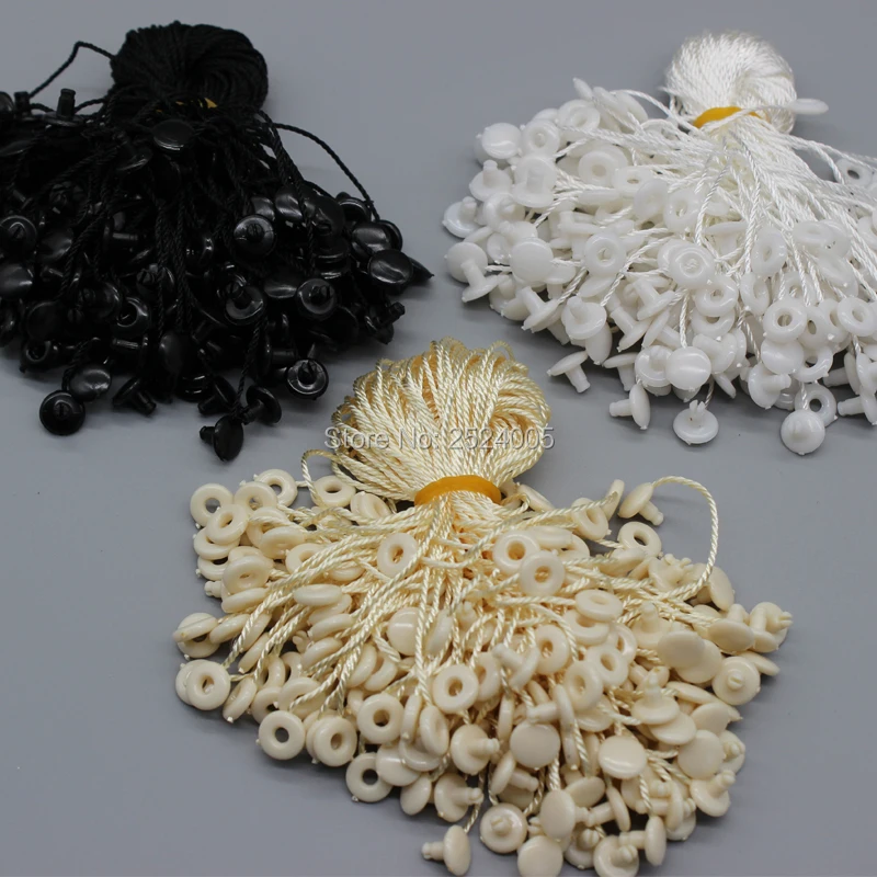Free shipping length 18cm clothing hang tag cords/string buckle/tag line/thread/white black round buckle/sling 1000 pcs a lot | Дом и сад