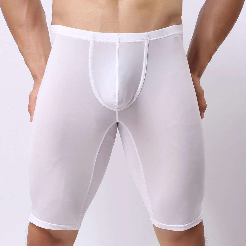 2019 ледяные шелковые длинные короткие мужские шорты боксеры удобные трусы