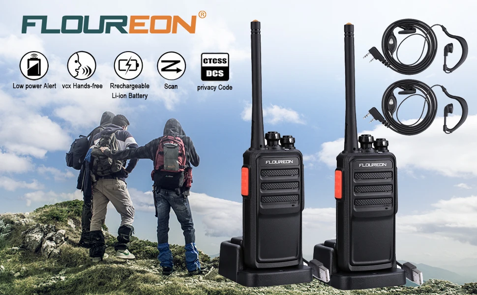 Floureon A5 16-канальная рация PMR 446MHZ без лицензии двухстороннее радио перезаряжаемое