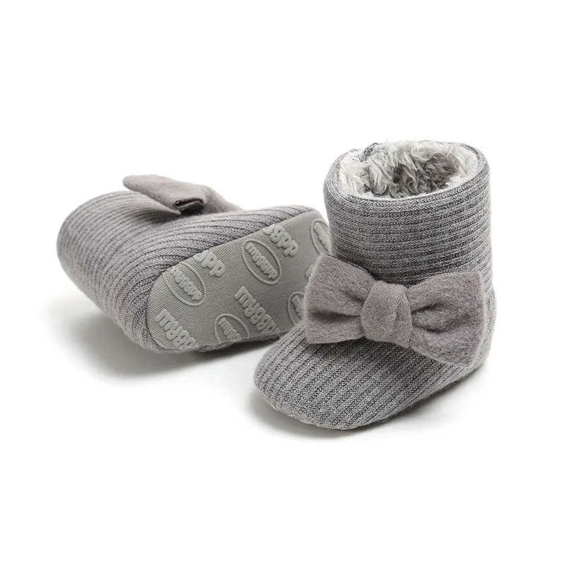 WONBO beb&eacute; en primer lugar los caminantes zapatos de beb&eacute; mariposa nudo zapatos de beb&eacute; zapatos de invierno mantener caliente-5