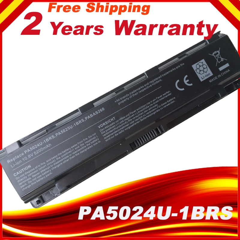 PA5024U Аккумулятор для ноутбука Toshiba Satellite C800 C850 C870 L800 L830 L840 L850 L855 L870 PA5025U 1BRS