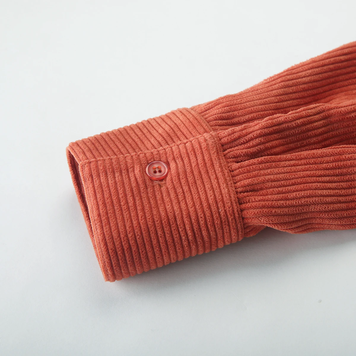 HDY Haoduoyi Pure Corduroy Collar Long Sleeve Shirt |