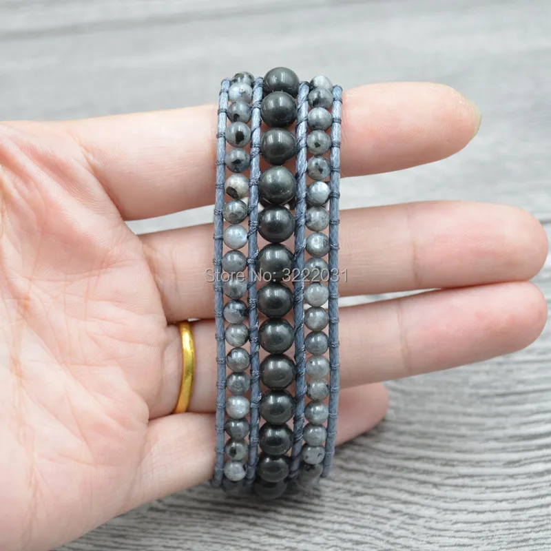 Boho натуральные камни из бисера манжеты браслеты браслет ручной работы на