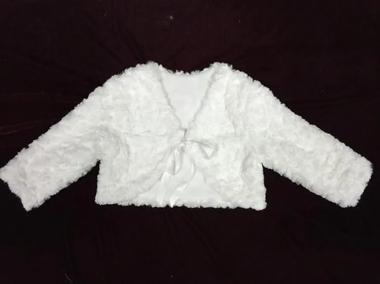 Winter New Flower Girls Bolero Kids Soft Faux Fur Shrug Party Wedding Ball Gown Short Jacket Clothing | Детская одежда и обувь