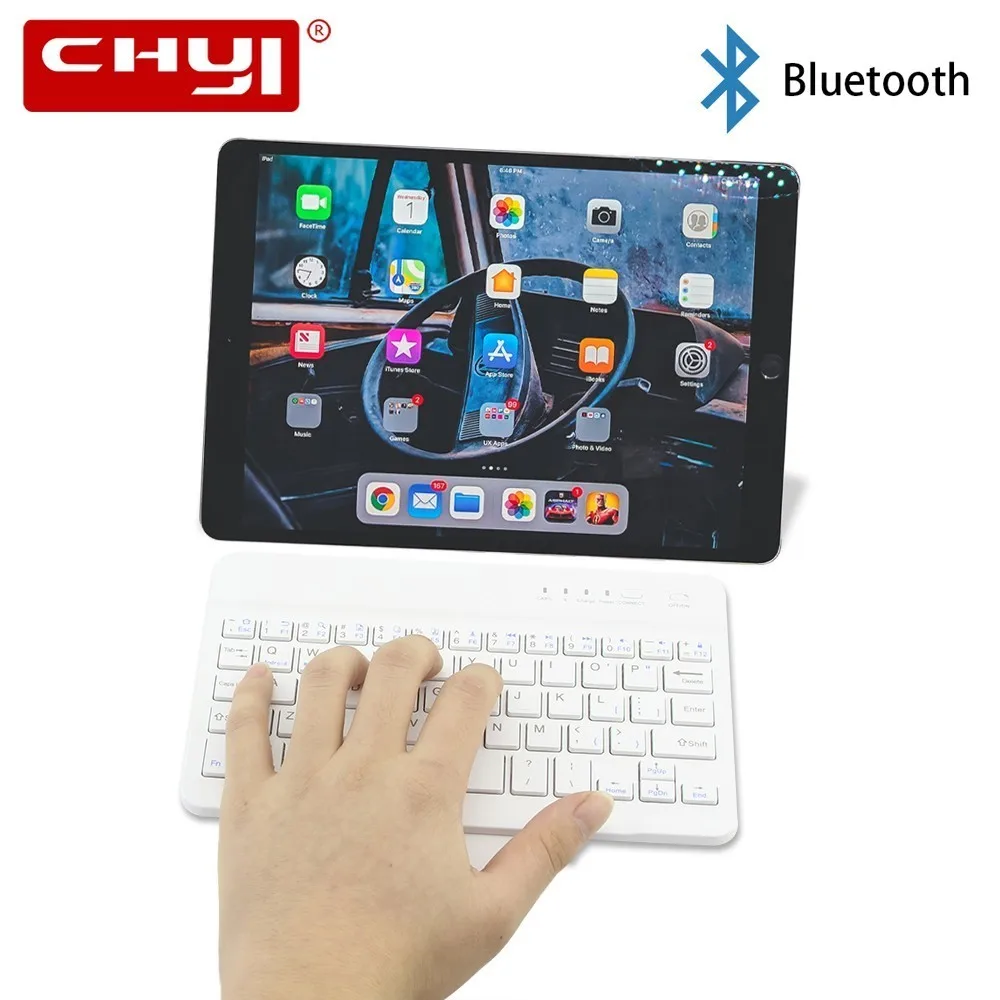 Ультратонкая Беспроводная Bluetooth клавиатура CHYI 78 клавиш игровая для IPad планшета