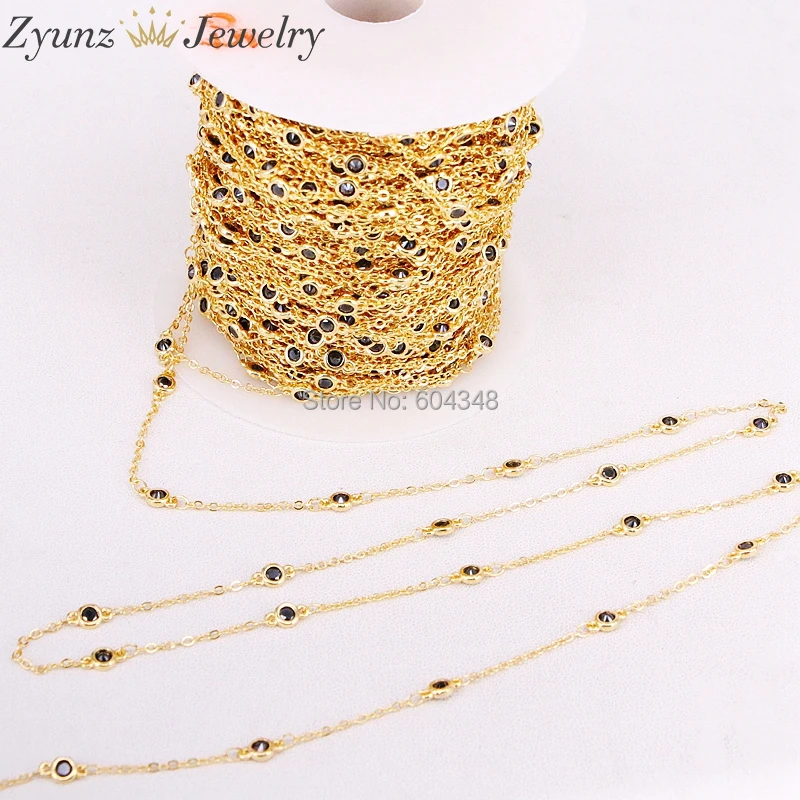 5 метров новейшая цепочка в виде Розария круглая с черными бусинами из