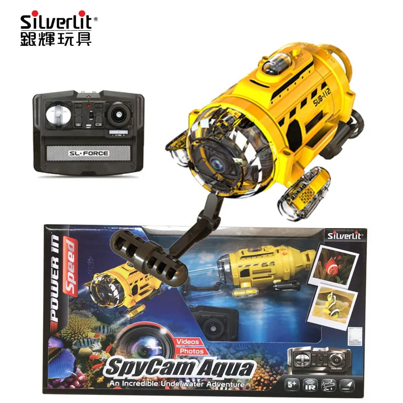 High Tech Rc игрушечная субмарина с камерой и светом 0.3mp может кормить рыб