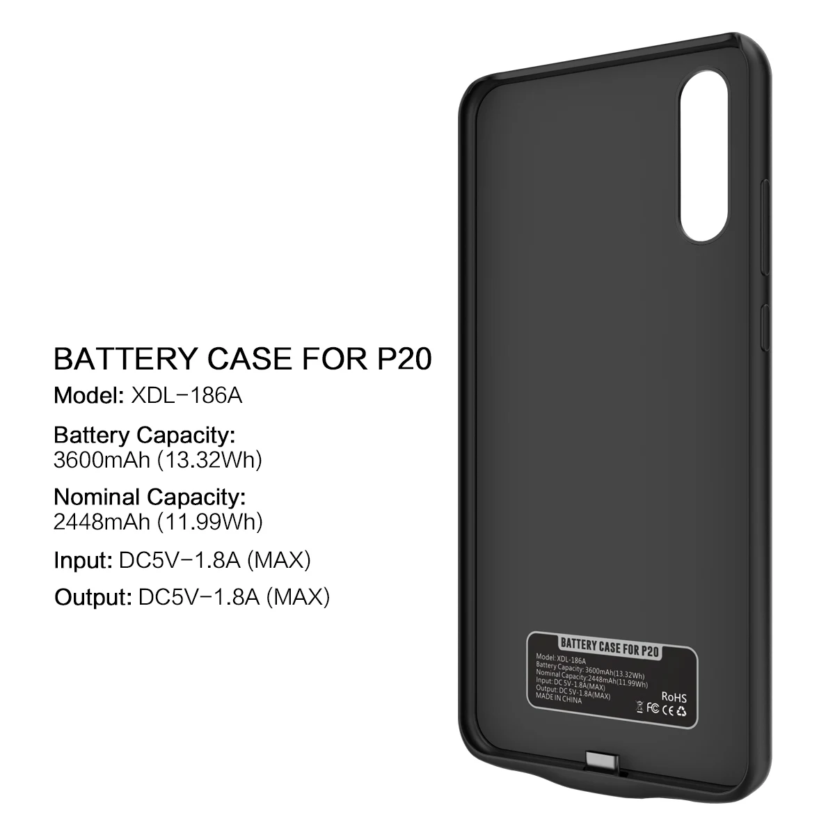Зарядный чехол CASEWIN для Huawei P20 с внешним аккумулятором емкостью 3600 мА внешнее