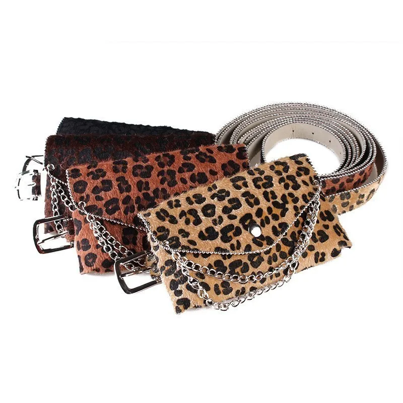 Женский пояс с леопардовым принтом TWOTWINSTYLE цепочками со съемным поясом 2020 |