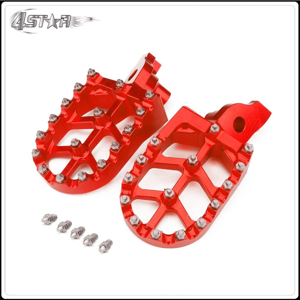 CNC красный широкий подножки педали Подставки Для SUZUKI РМЗ 250 450 RMZ250 2007 2008 2009 RMZ450 2005