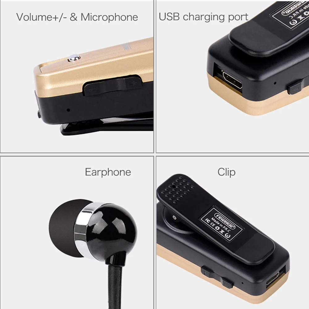 Выдвижной Bluetooth-кабель для наушников Fineblue F980 с клипсой | Электроника