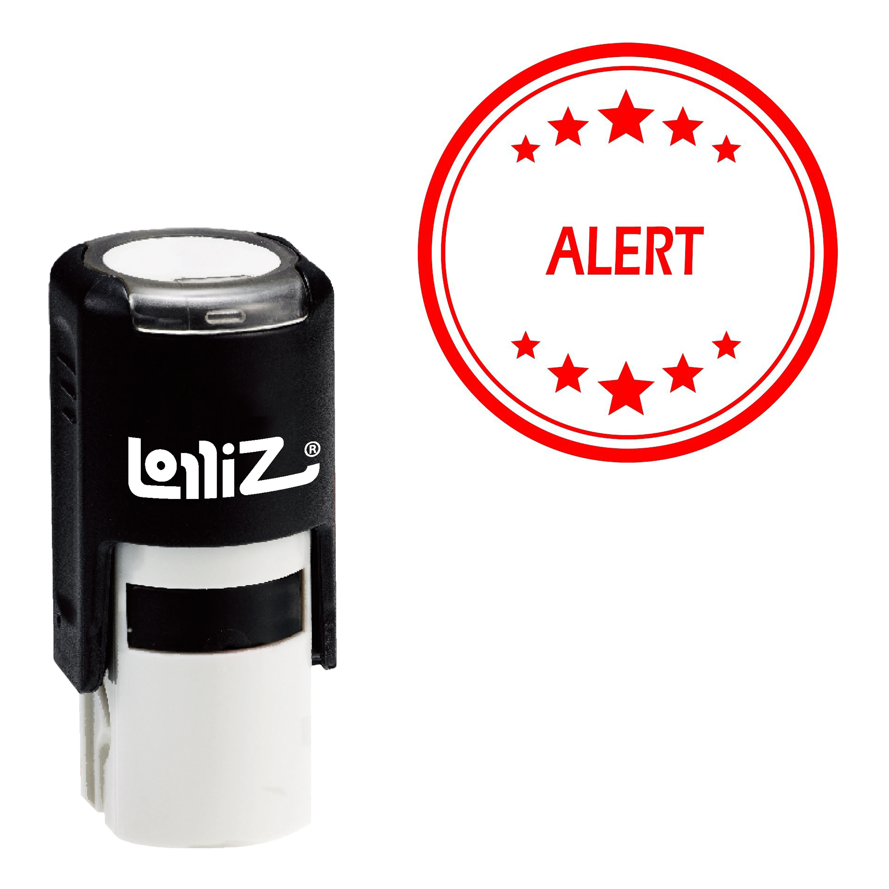 

LolliZ Alert Round Office Stars One Line Self-Inking Stamp