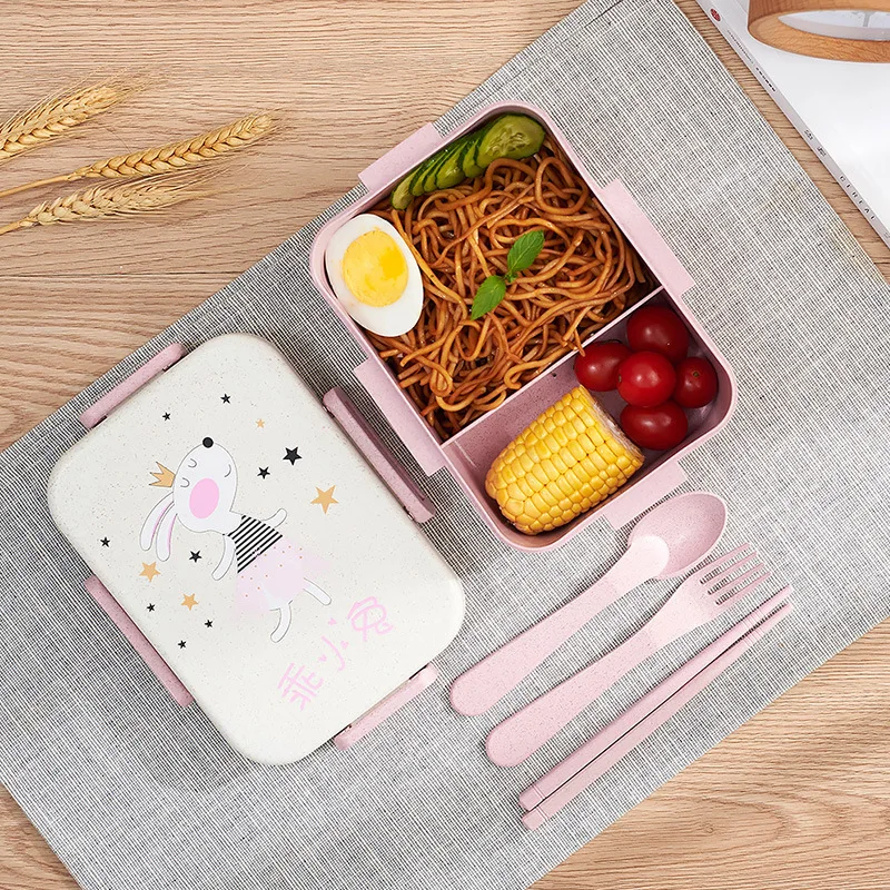 

Cute Cartoon Lunch Box Microwave Dinnerware Food Storage Container Children Kids School Office Portable Bento Box