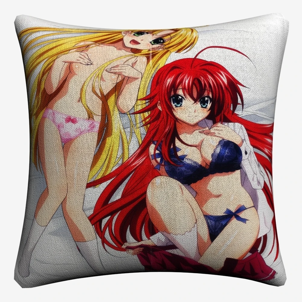 Школьная DXD Сексуальная Rias хлопковая декоративная подушка лен Чехол 45x45 см для