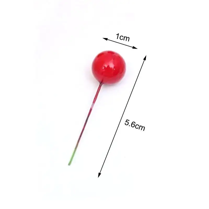 100 шт./упак. Искусственный Красный Cherry Berry Пластик жемчужные частицы Малый ягоды DIY