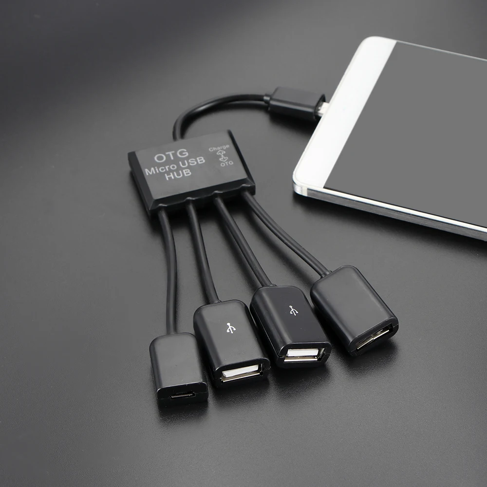 Powstro 3 в 1 Многофункциональный двойной микро USB хост OTG концентратор адаптер кабель