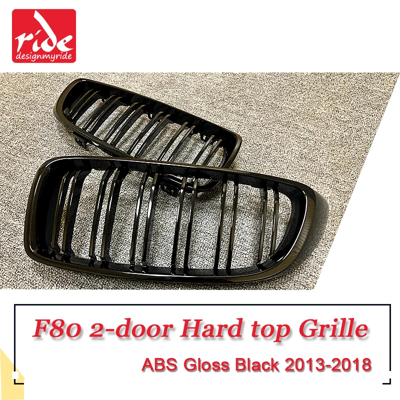 F80 2-door Hard top Front Grille ABS Gloss Black M-Style Double Slats Grills M3 420i 430i 435i 440i Kidney 13+ | Автомобили и