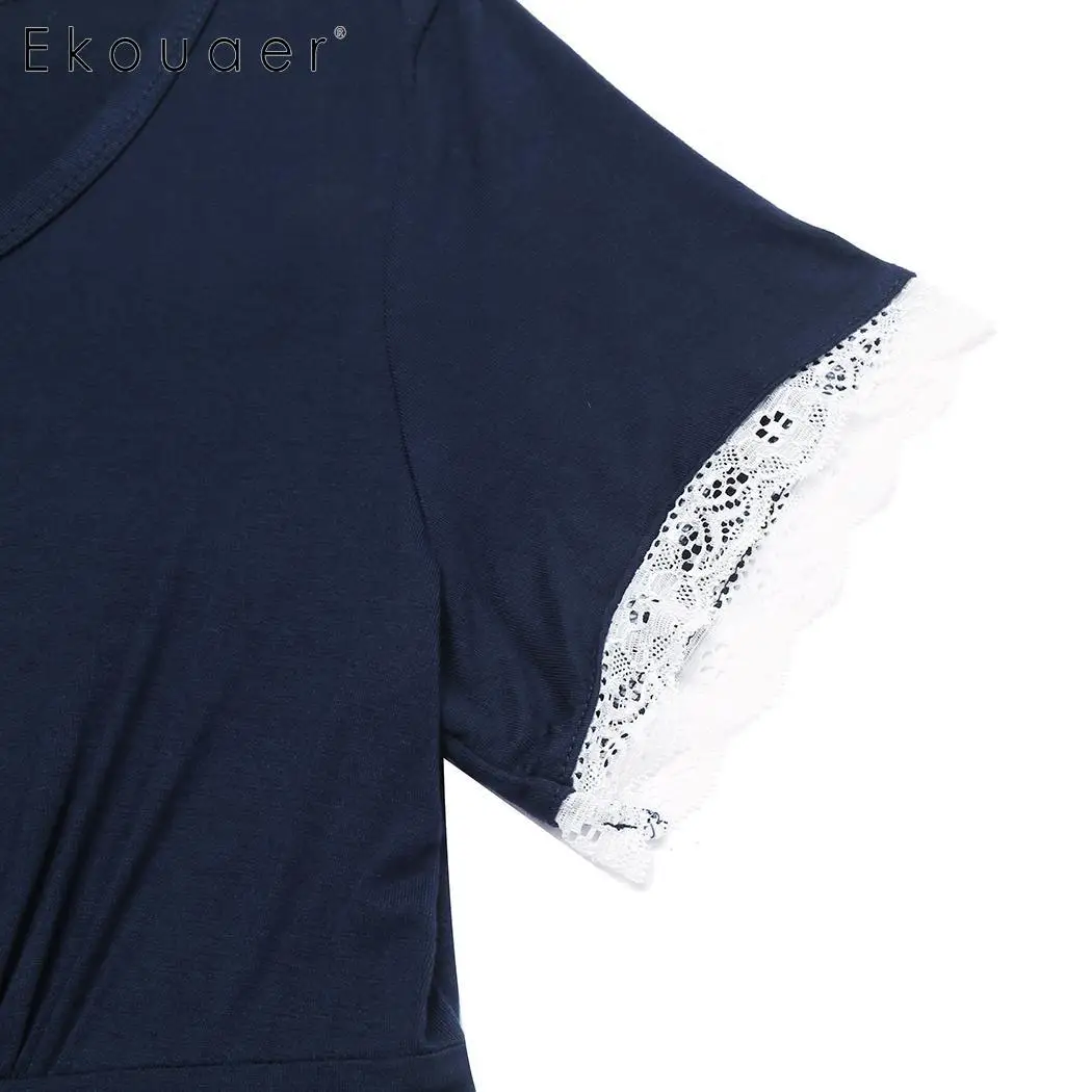 Ekouaer пижамные комплекты для женщин ночное белье костюмы одноцветные на пуговицах