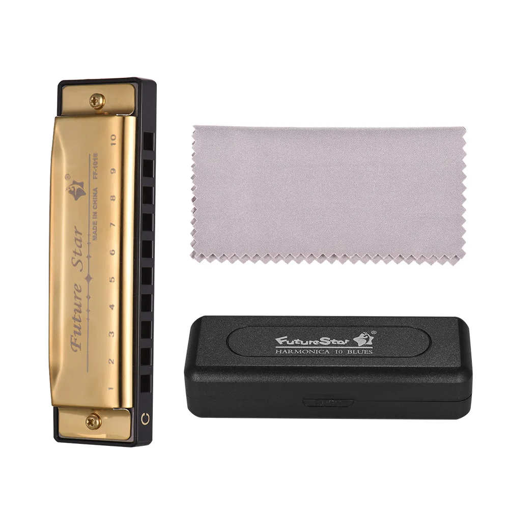 

Diatonic Harmonica C Key Mouthorgan with ABS Reeds Mirror Surface Design 10 Holes Blues Harmonica for Beginners 4 Colors