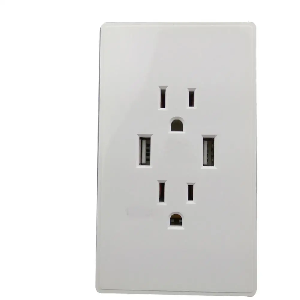 LanLan 15A настенная розетка 5В/2а двойная USB зарядка американская