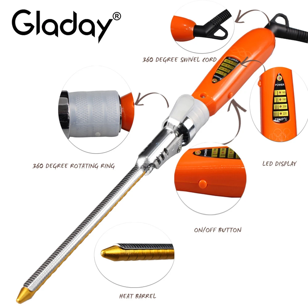 Gladay Высокое качество 9 мм щипцы для завивки волос керамические волос|hair curler|electric