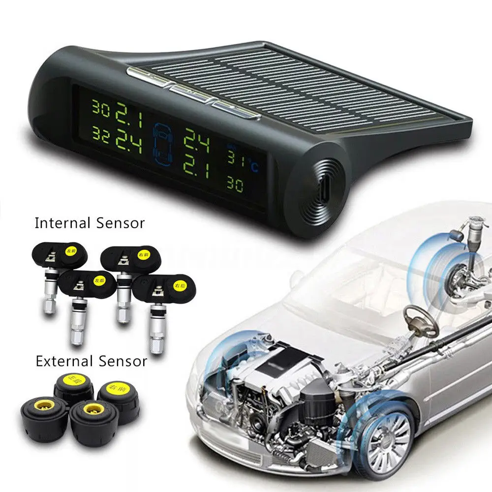 433 92 МГц Автомобильный Солнечный USB шин Давление монитор TPMS тестер Встроенный