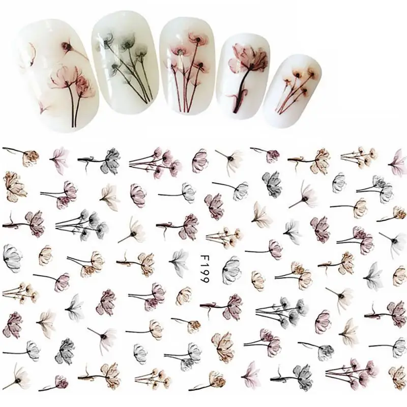 7 видов стилей наклейки для ногтей с полным покрытием 3D геометрический