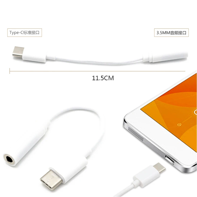 Переходник для кабеля наушников 50 шт./лот с Type-C на 3 5 мм usb 1 Type C мужской AUX аудио