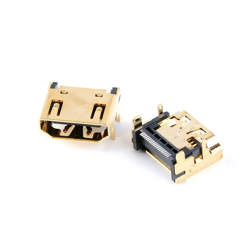 10 шт. HDMI совместимый гнездовой разъем/разъем 19PIN 19 P прямоугольный smt smd 90 градусов