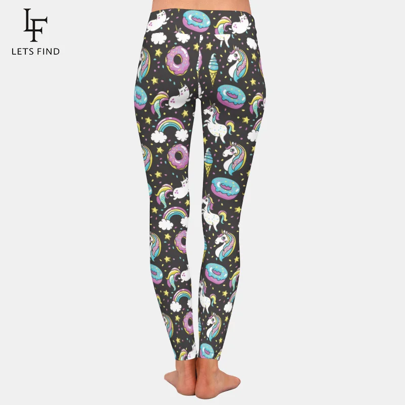 New Fashion Unicorn Women High Waist Leggings 3d Printed Rainbow Star Cat Donuts Fitness Legging Sexy Woman Elasticity Pants