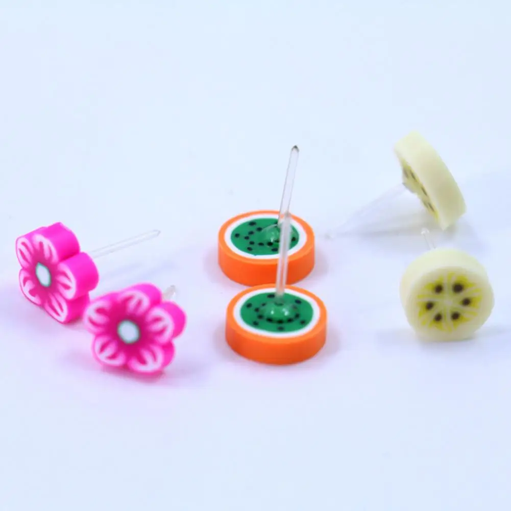 36 пар Милые простые маленькие серьги в форме сердца полимерные пластиковые