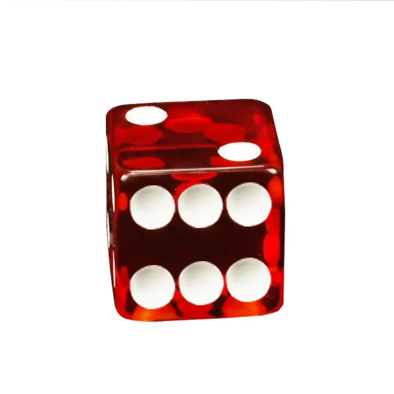 

5Pcs/set Foreign Trade Hot Sale Large Dice Game Board Game 19mm Right Angle Resin Transparent Red Dice Point Dice