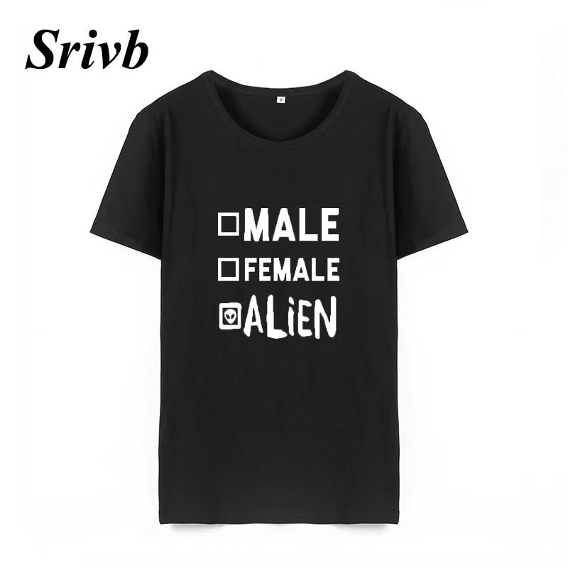 Srivb мужская женская Alien Harajuku летняя футболка с графическим принтом свободная
