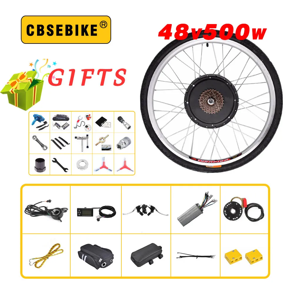 Preise Elektrische Bike Kit 500w Motor Rad 48V E 500W Fahrrad Umwandlung Für 20-29in Hinten Hub