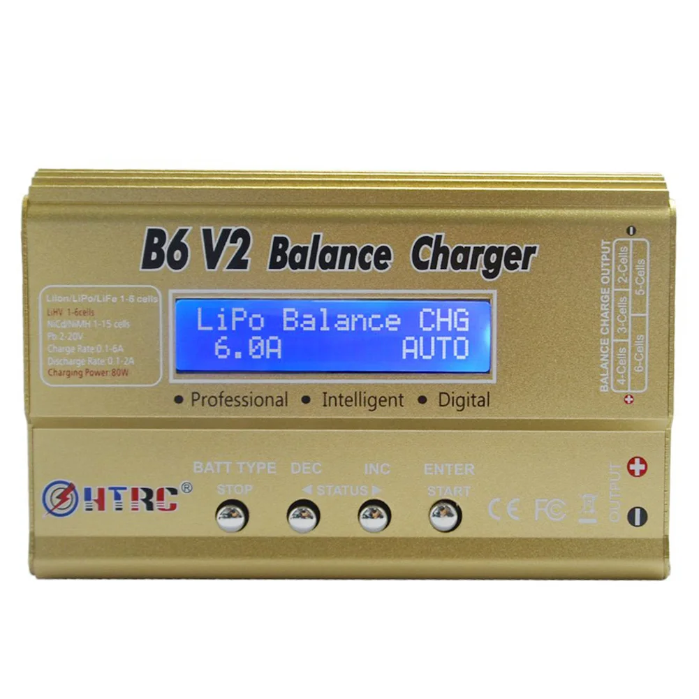 HTRC B6 V2 80 Вт 6A DC RC мульти зарядное устройство для LiPo LiIon LiFe NiCd NiMH LiHV PB умная батарея химический баланс